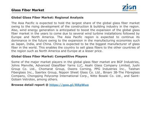 Global Glass Fiber Market, 2016–2024
