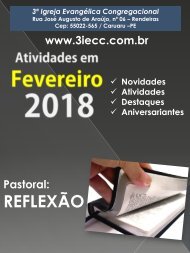 Programação do mês de Fevereiro - 3ª IECC