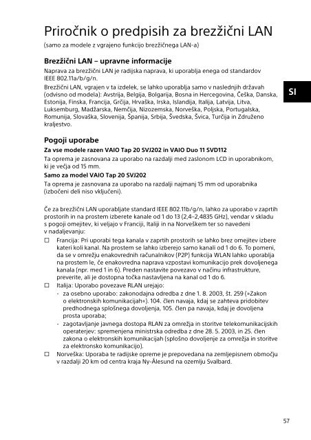 Sony SVE1512M1E - SVE1512M1E Documents de garantie Serbe