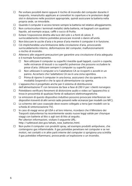 Sony SVE1512M1E - SVE1512M1E Documents de garantie Italien