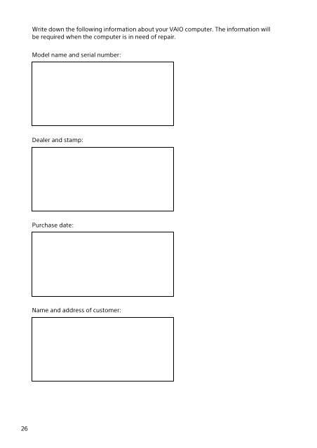 Sony SVE1512M1E - SVE1512M1E Documents de garantie Croate