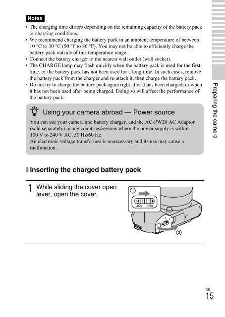 Sony NEX-C3A - NEX-C3A Consignes d&rsquo;utilisation Anglais