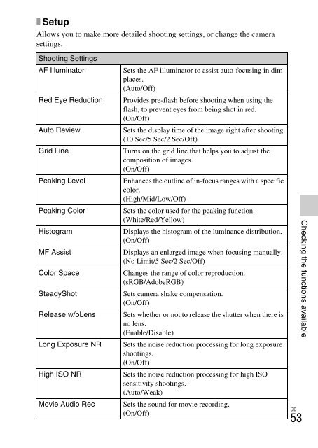 Sony NEX-C3A - NEX-C3A Consignes d&rsquo;utilisation Anglais