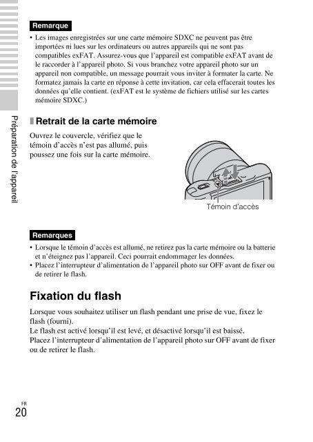 Sony NEX-C3A - NEX-C3A Consignes d&rsquo;utilisation