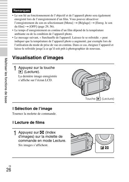 Sony NEX-C3A - NEX-C3A Consignes d&rsquo;utilisation