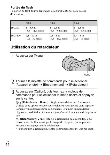 Sony NEX-C3A - NEX-C3A Consignes d&rsquo;utilisation