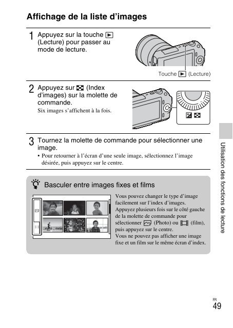 Sony NEX-C3A - NEX-C3A Consignes d&rsquo;utilisation