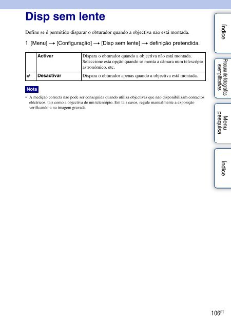 Sony NEX-C3A - NEX-C3A Consignes d&rsquo;utilisation Portugais