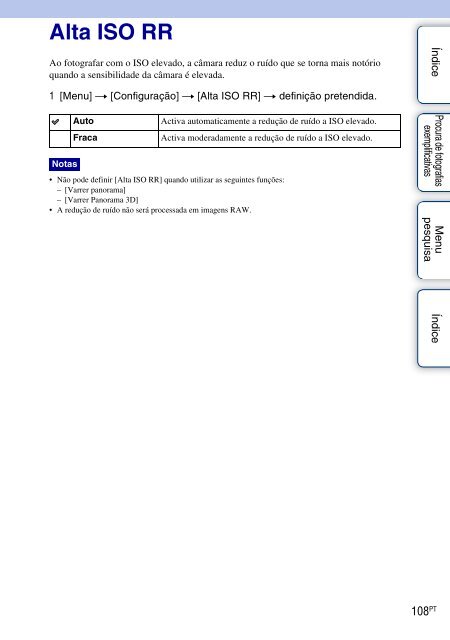 Sony NEX-C3A - NEX-C3A Consignes d&rsquo;utilisation Portugais