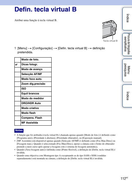 Sony NEX-C3A - NEX-C3A Consignes d&rsquo;utilisation Portugais