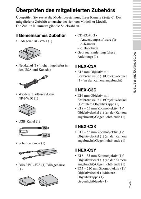 Sony NEX-C3A - NEX-C3A Consignes d&rsquo;utilisation Allemand