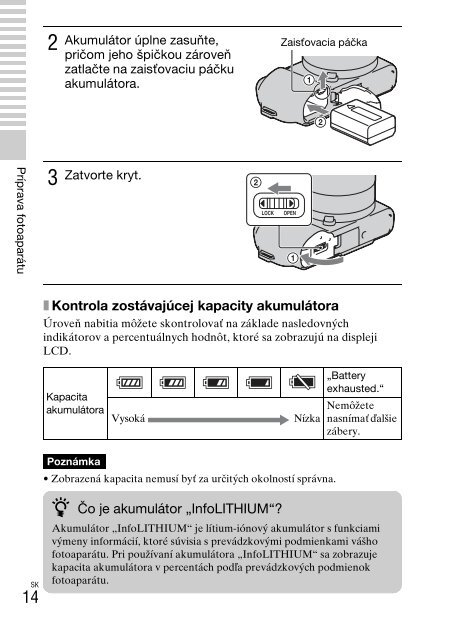 Sony NEX-C3A - NEX-C3A Consignes d&rsquo;utilisation Slovaque