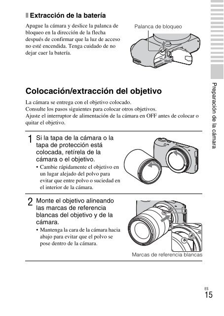 Sony NEX-C3A - NEX-C3A Consignes d&rsquo;utilisation Espagnol