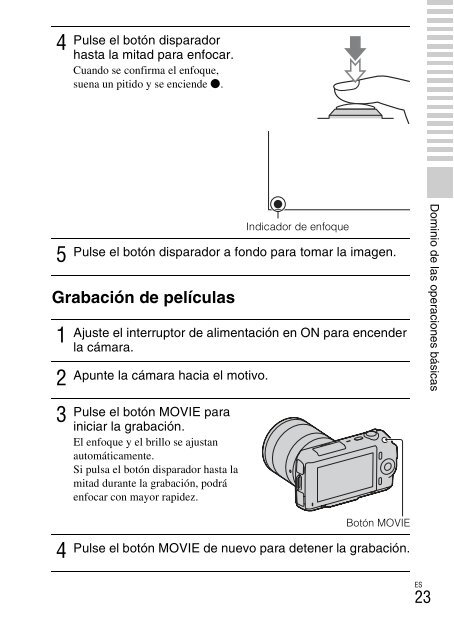 Sony NEX-C3A - NEX-C3A Consignes d&rsquo;utilisation Espagnol