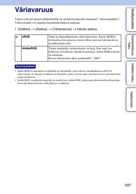 Sony NEX-C3A - NEX-C3A Consignes d&rsquo;utilisation Finlandais