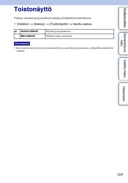 Sony NEX-C3A - NEX-C3A Consignes d&rsquo;utilisation Finlandais