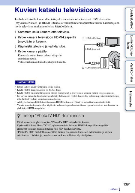 Sony NEX-C3A - NEX-C3A Consignes d&rsquo;utilisation Finlandais