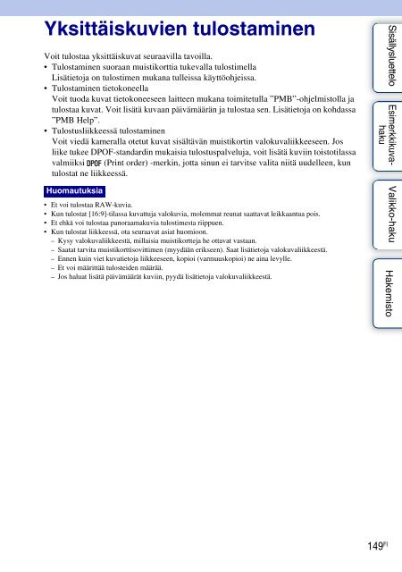 Sony NEX-C3A - NEX-C3A Consignes d&rsquo;utilisation Finlandais