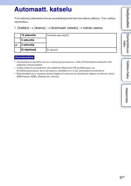 Sony NEX-C3A - NEX-C3A Consignes d&rsquo;utilisation Finlandais