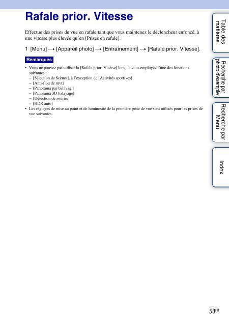 Sony NEX-C3A - NEX-C3A Consignes d&rsquo;utilisation