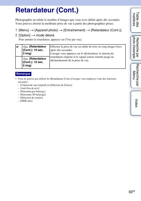 Sony NEX-C3A - NEX-C3A Consignes d&rsquo;utilisation