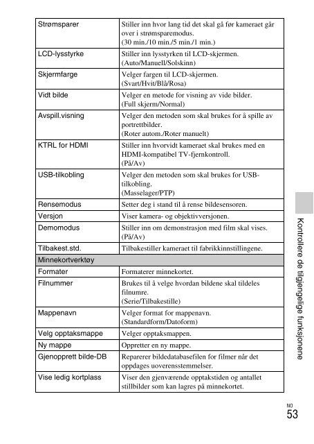 Sony NEX-C3A - NEX-C3A Consignes d&rsquo;utilisation Norv&eacute;gien