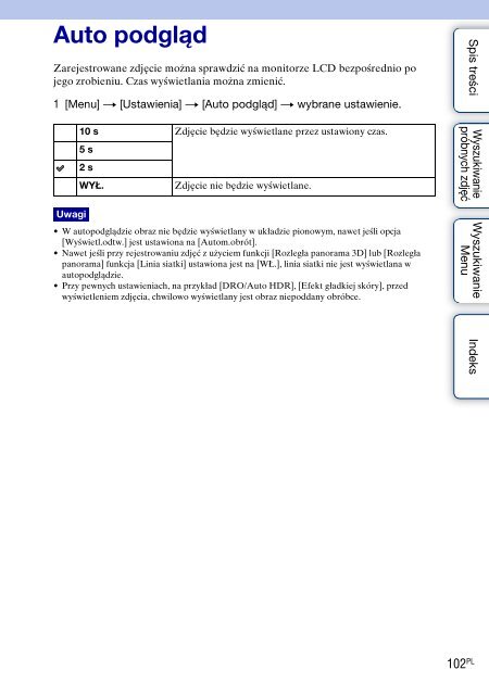 Sony NEX-C3A - NEX-C3A Consignes d&rsquo;utilisation Polonais