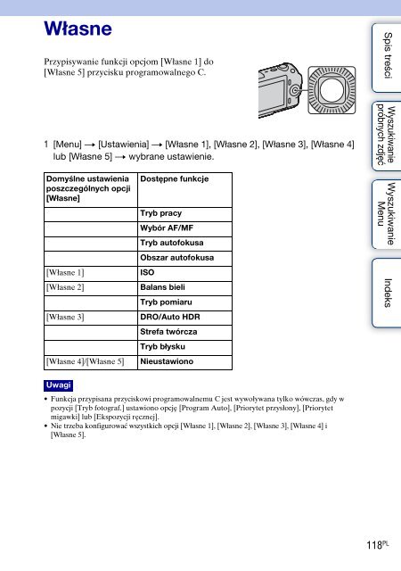 Sony NEX-C3A - NEX-C3A Consignes d&rsquo;utilisation Polonais