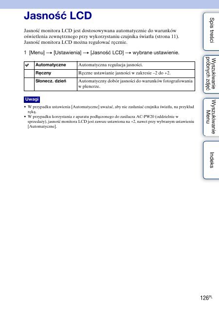 Sony NEX-C3A - NEX-C3A Consignes d&rsquo;utilisation Polonais