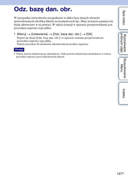 Sony NEX-C3A - NEX-C3A Consignes d&rsquo;utilisation Polonais