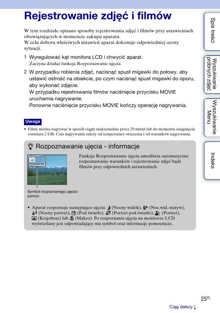 Sony NEX-C3A - NEX-C3A Consignes d&rsquo;utilisation Polonais