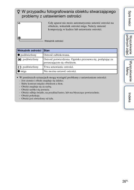 Sony NEX-C3A - NEX-C3A Consignes d&rsquo;utilisation Polonais