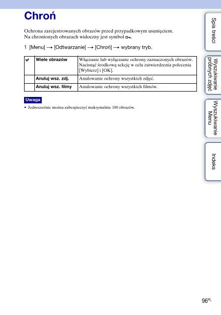 Sony NEX-C3A - NEX-C3A Consignes d&rsquo;utilisation Polonais