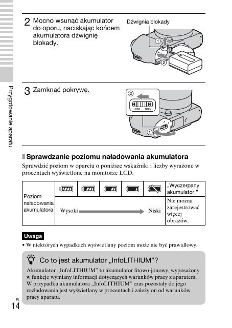 Sony NEX-C3A - NEX-C3A Consignes d&rsquo;utilisation Polonais