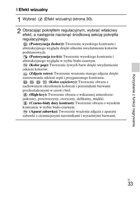 Sony NEX-C3A - NEX-C3A Consignes d&rsquo;utilisation Polonais