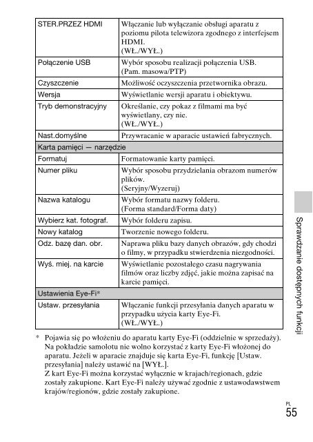 Sony NEX-C3A - NEX-C3A Consignes d&rsquo;utilisation Polonais