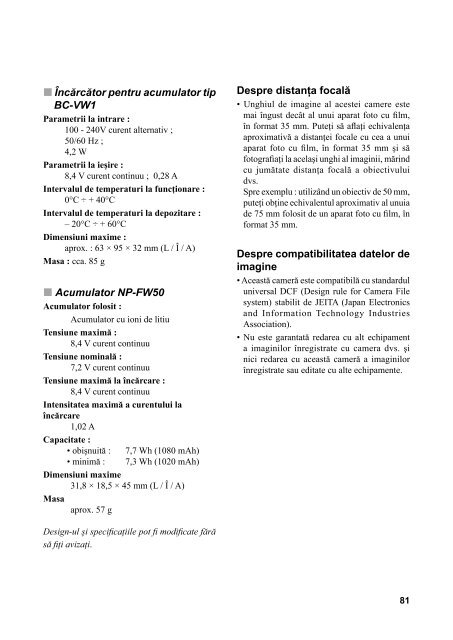 Sony NEX-C3A - NEX-C3A Mode d'emploi Roumain