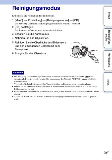 Sony NEX-C3A - NEX-C3A Consignes d&rsquo;utilisation Allemand