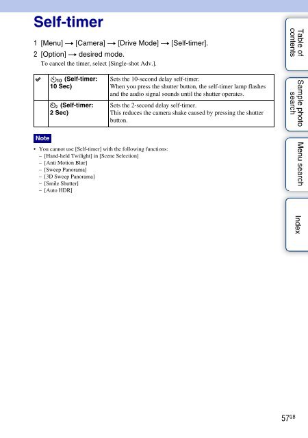 Sony NEX-C3A - NEX-C3A Consignes d&rsquo;utilisation Anglais