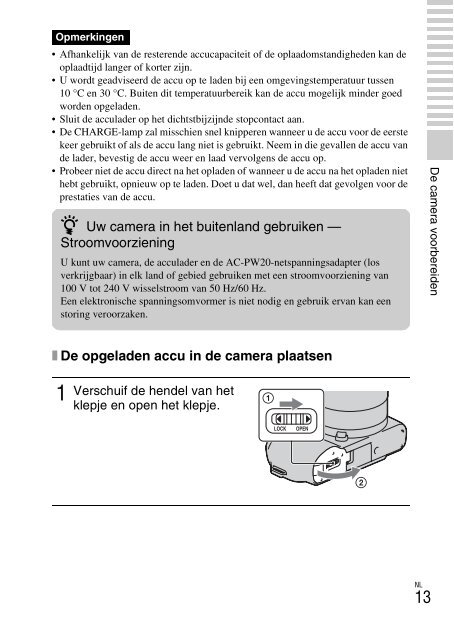 Sony NEX-C3A - NEX-C3A Consignes d&rsquo;utilisation N&eacute;erlandais