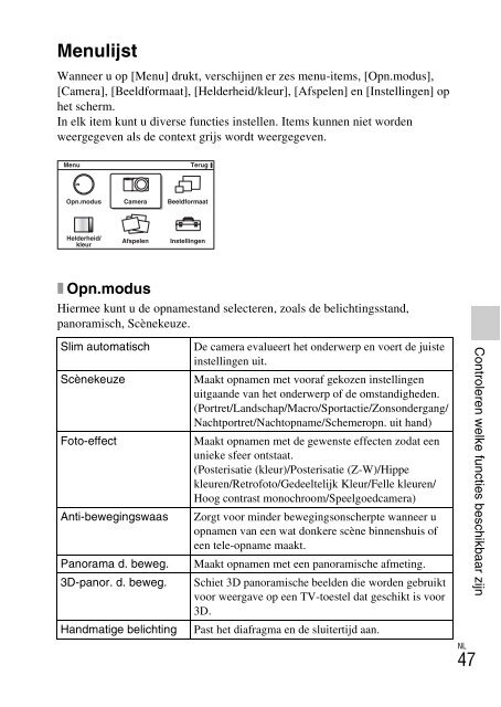 Sony NEX-C3A - NEX-C3A Consignes d&rsquo;utilisation N&eacute;erlandais