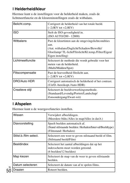 Sony NEX-C3A - NEX-C3A Consignes d&rsquo;utilisation N&eacute;erlandais