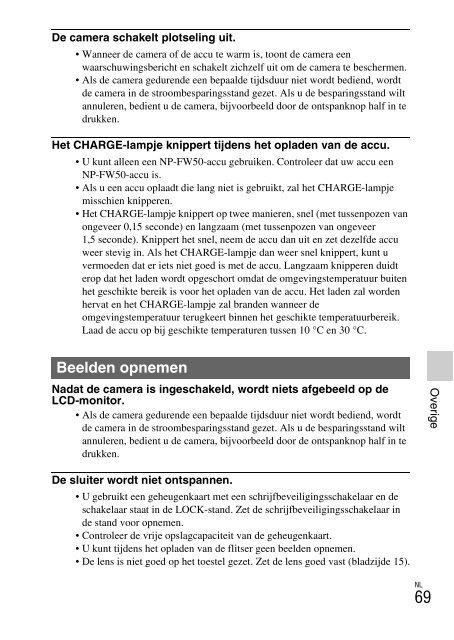 Sony NEX-C3A - NEX-C3A Consignes d&rsquo;utilisation N&eacute;erlandais