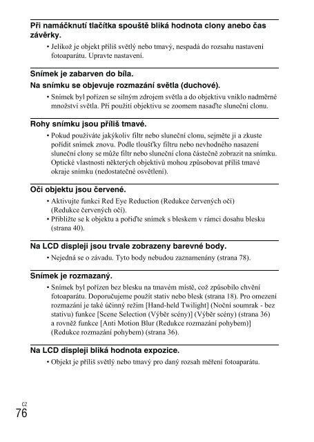 Sony NEX-C3A - NEX-C3A Mode d'emploi Tch&egrave;que