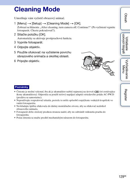 Sony NEX-C3A - NEX-C3A Consignes d&rsquo;utilisation Slovaque