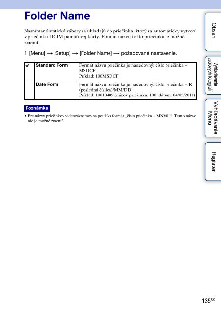 Sony NEX-C3A - NEX-C3A Consignes d&rsquo;utilisation Slovaque