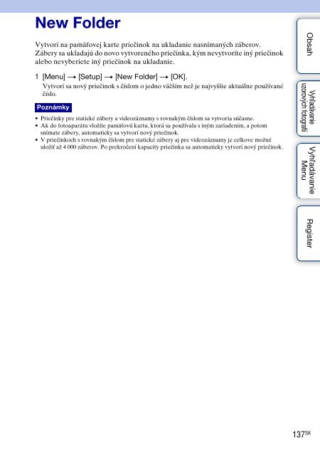 Sony NEX-C3A - NEX-C3A Consignes d&rsquo;utilisation Slovaque