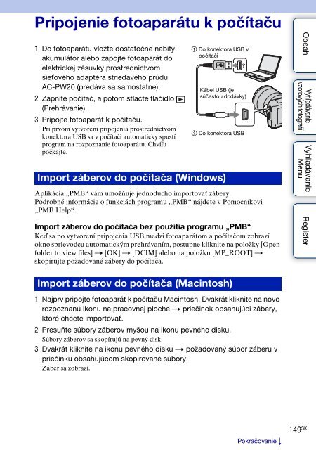 Sony NEX-C3A - NEX-C3A Consignes d&rsquo;utilisation Slovaque