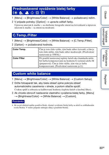 Sony NEX-C3A - NEX-C3A Consignes d&rsquo;utilisation Slovaque