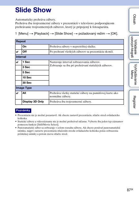 Sony NEX-C3A - NEX-C3A Consignes d&rsquo;utilisation Slovaque